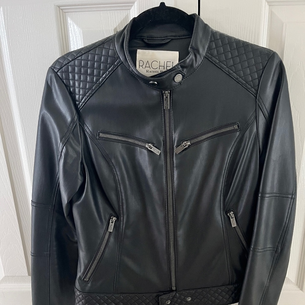 Women's Designer RACHEL ROY Black Leather Jacket XS